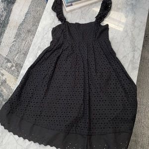 AQUA black eyelet dress